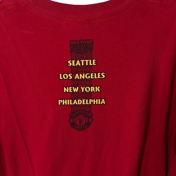 VTG 2003 Nike Center Swoosh Manchester United USA Tour T Shirt Large - Picture 5 of 5